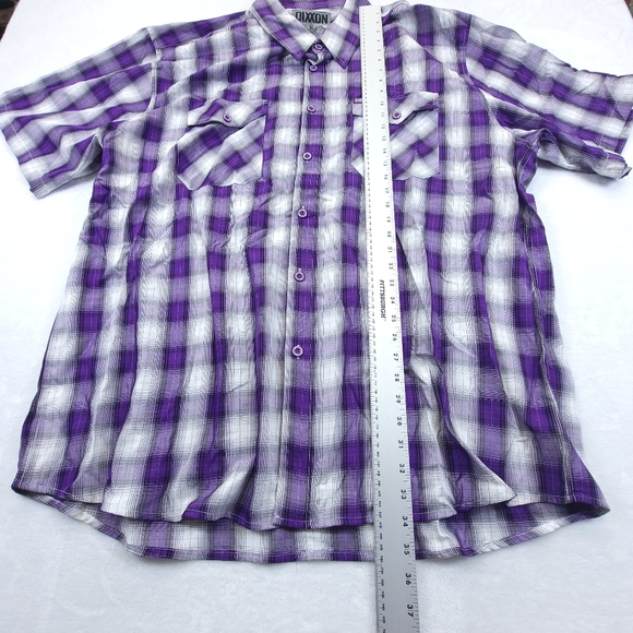 DIXXON Flannel Co 65 Roses Men’s Purple Short Sleeve Button-Up Size 4X - Picture 3 of 6